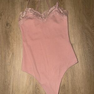Abercrombie & Fitch Pink Lace Bodysuit